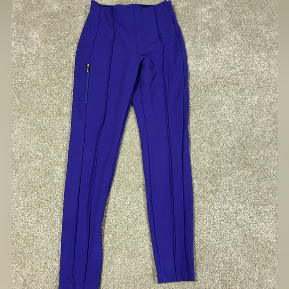 Vibrant Athleta Cobalt High Rise Slim Trousers Pants Women’s 2 Zip Pocket - Picture 1 of 6